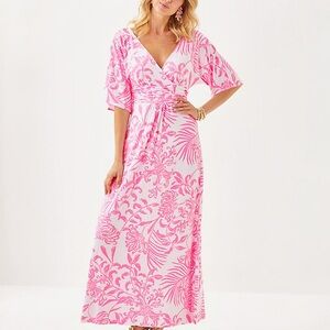 Lilly Pulitzer Pink Floral Maxi Dress